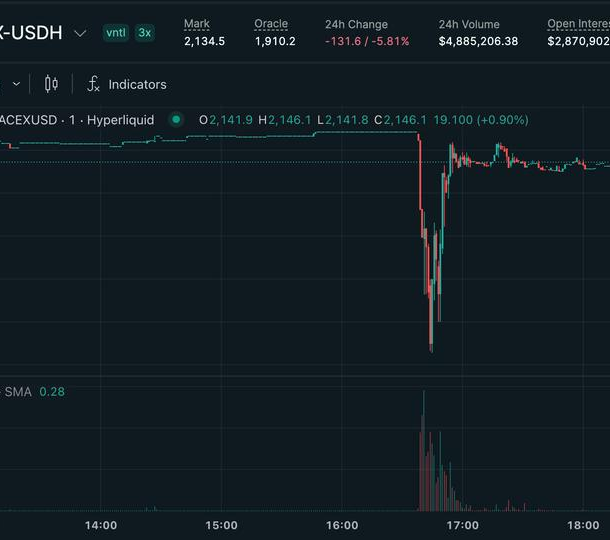 hyperliquid’s-pre-ipo-spacex-contracts-suffers-45%-flash-crash,-liquidating-$1.5-million